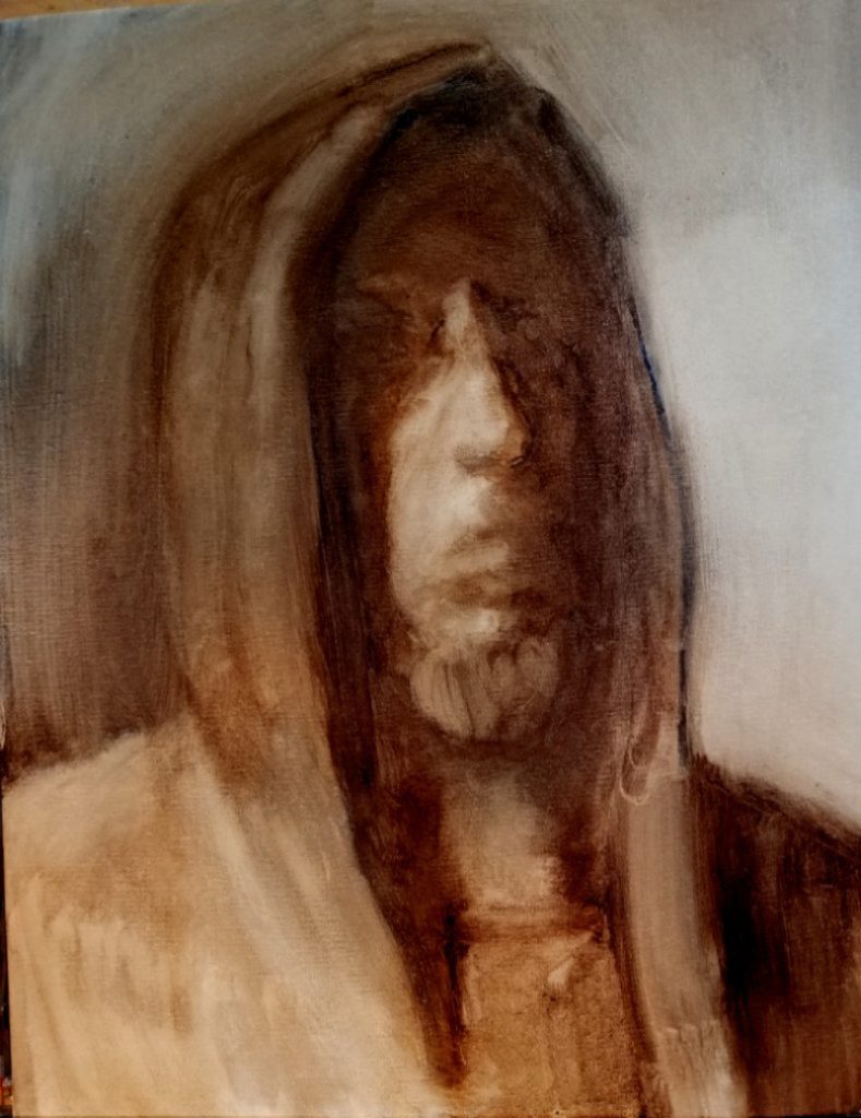 Portrait study - oil painting on panel - esem art studio