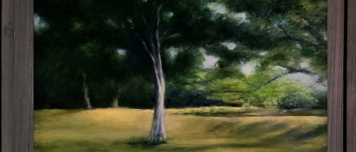 Fort Lowell park Tucson, AZ - oil painting on panel - Stephen Michael Barnes - esem art