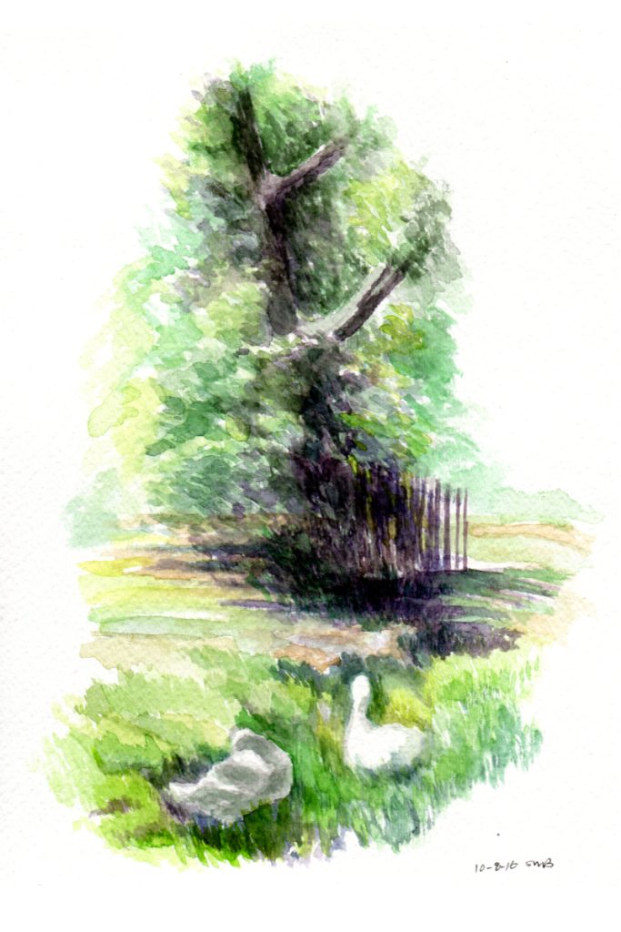 The duck pond - watercolor painting - esem art studio