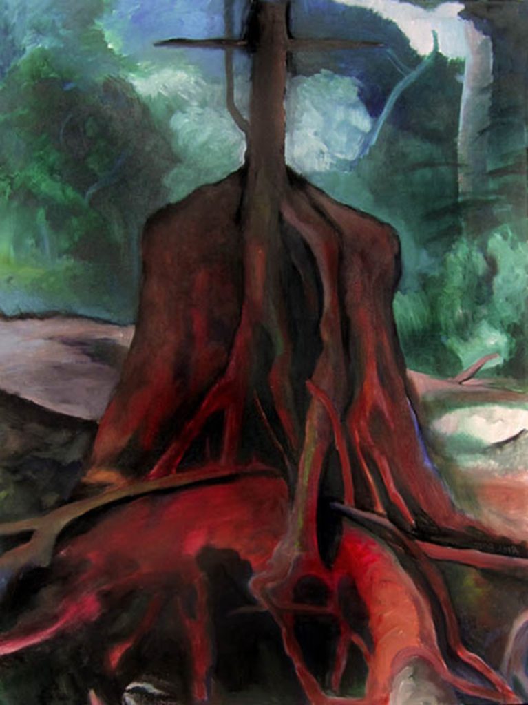 Tree spirit - oil painting on canvas - esem art studio