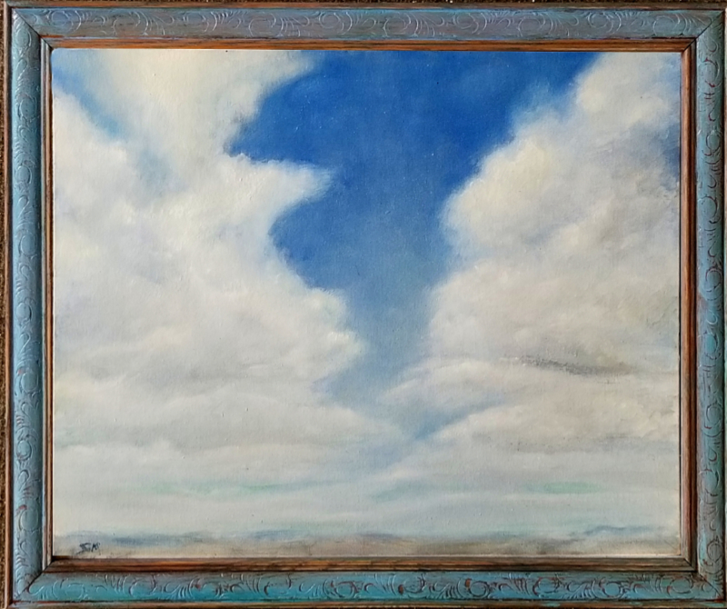 Study of clouds - oil painting on panel -Stephen Michael Barnes - esem art