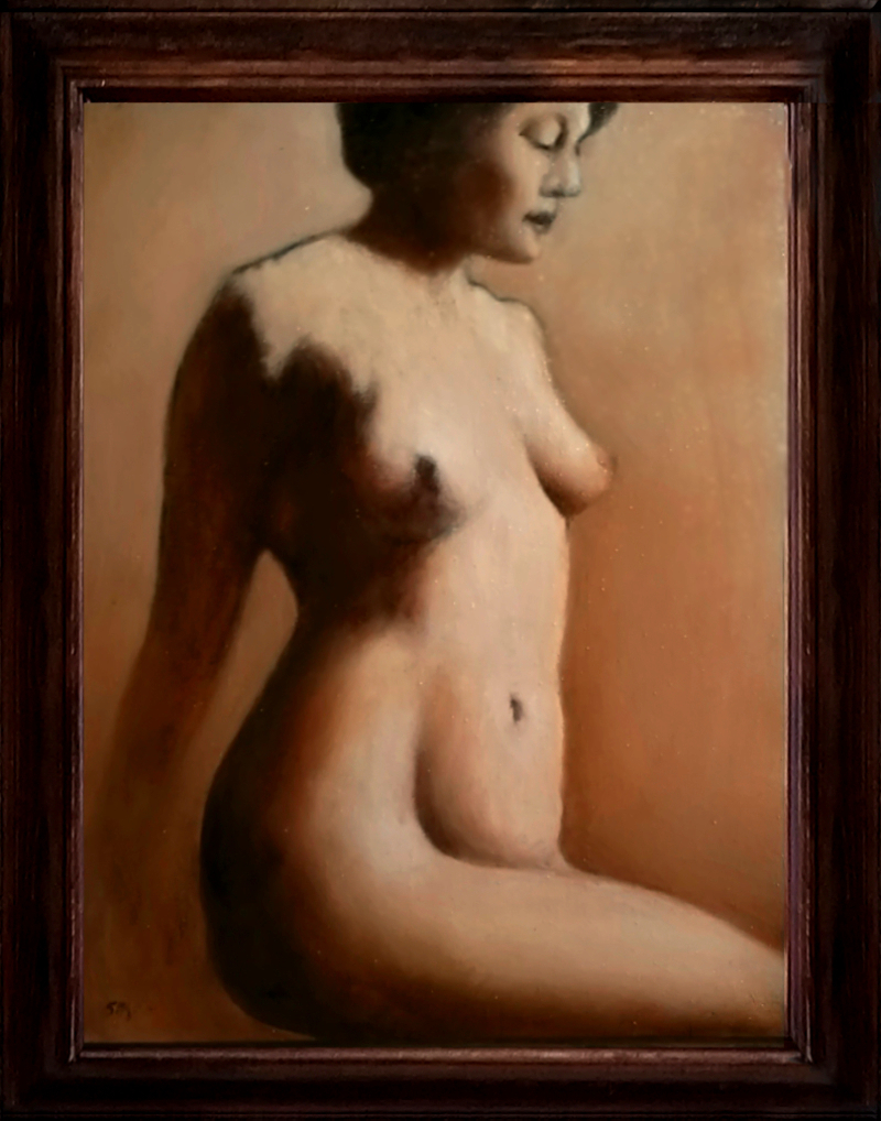 Classic figure study - oil on panel - Stephen Michael Barnes - esem art