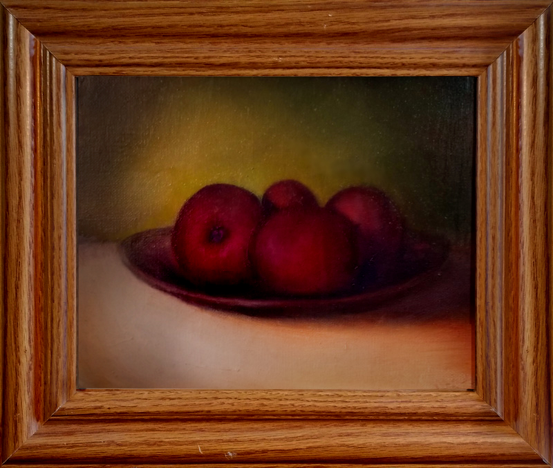 Nectarines - oil painting on panel - Stephen Michael Barnes - esem art