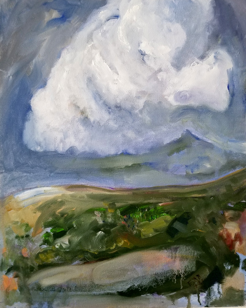 monsoon landscape - oil on canvas - esem art studio