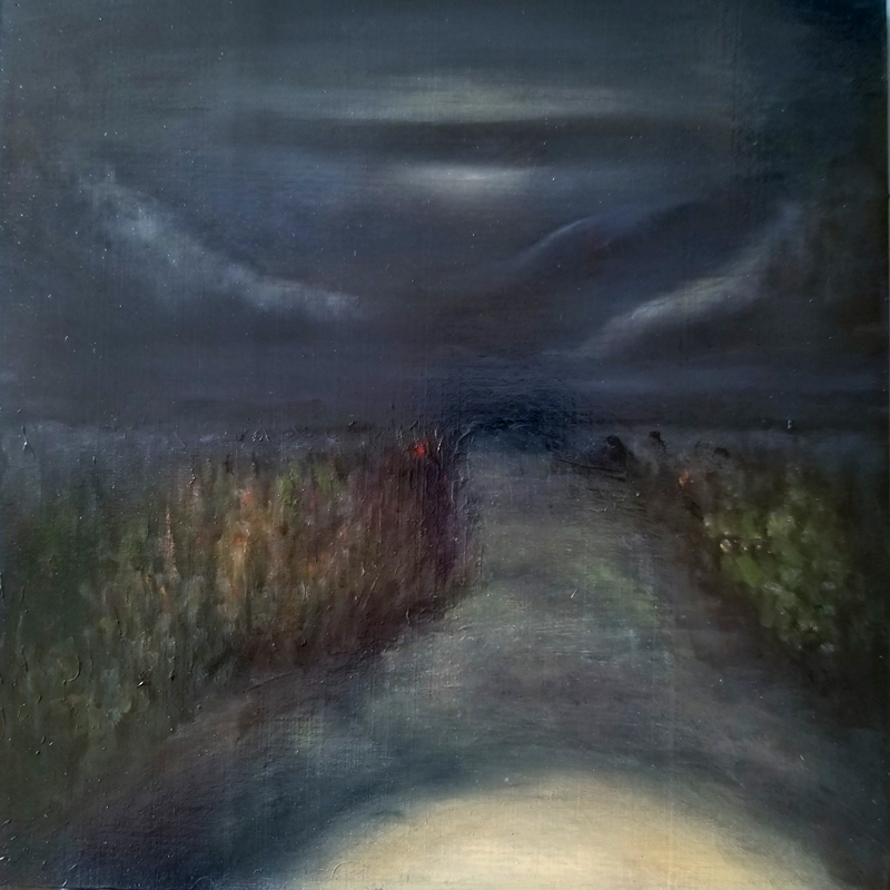 Peyote Road - oil on wood panel - esem art studio